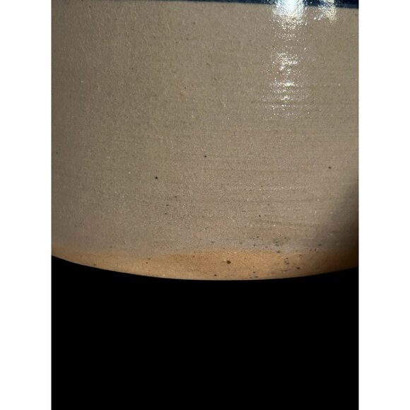 Vintage Salt Glaze Cobalt Blue Stripe Pottery Pitcher 7.75" Hand Thrown - Picture 12 of 14